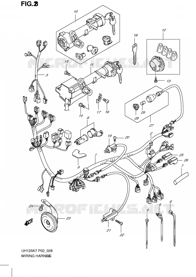 BEDRADING Suzuki SCOOTER 125 BURGMAN 2010  UH125GL0(P2)