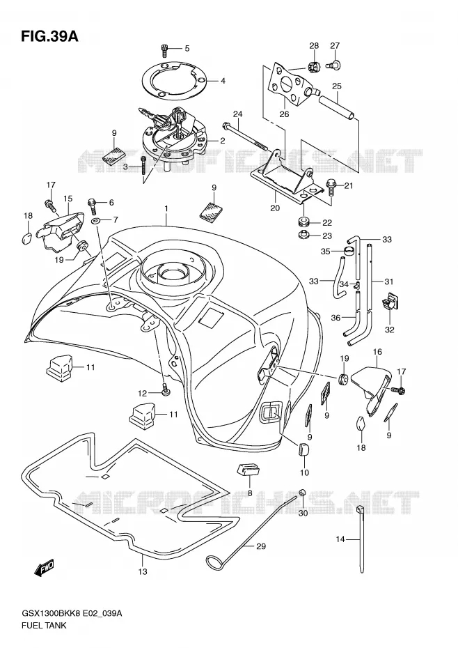 BENZINETANK (MODEL L0) Suzuki MOTO 1300 B-KING 2009  GSX1300BKAUFK9(E2)