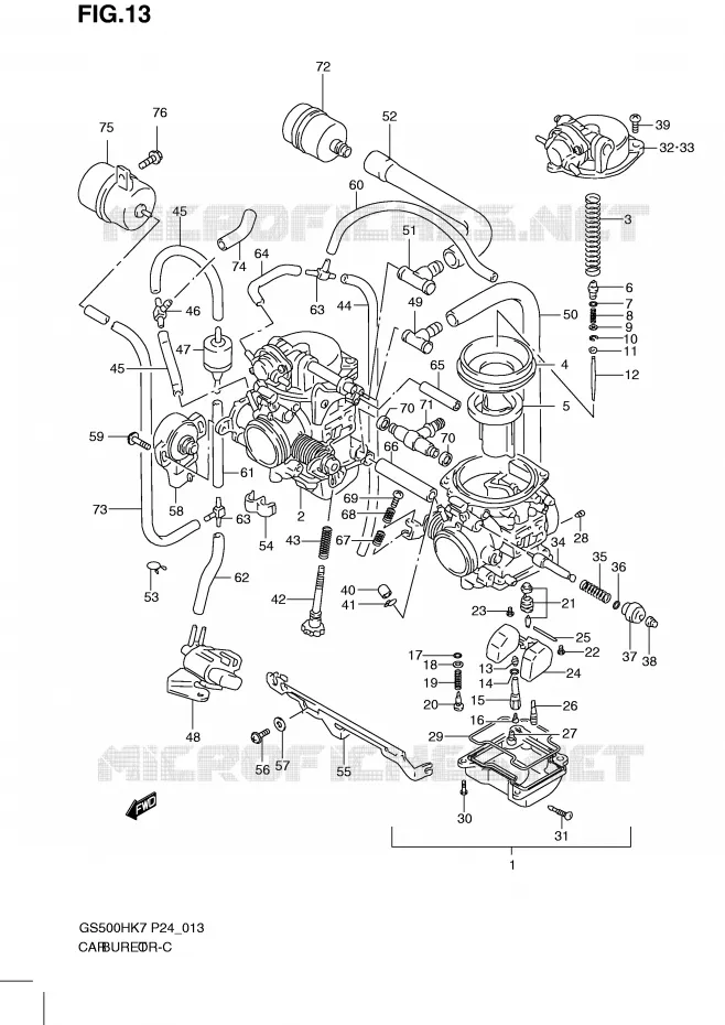 CARBURATOR Suzuki MOTO 500 GS-E 2007  GS500HK7(P24)