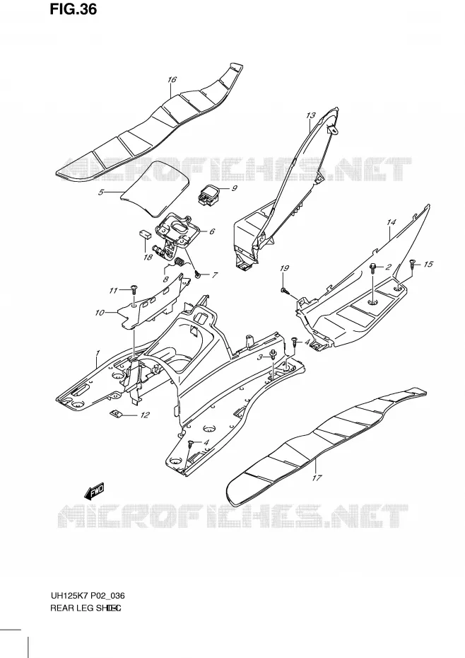 FOOTREST Suzuki SCOOTER 125 BURGMAN 2010  UH125GL0(P2)