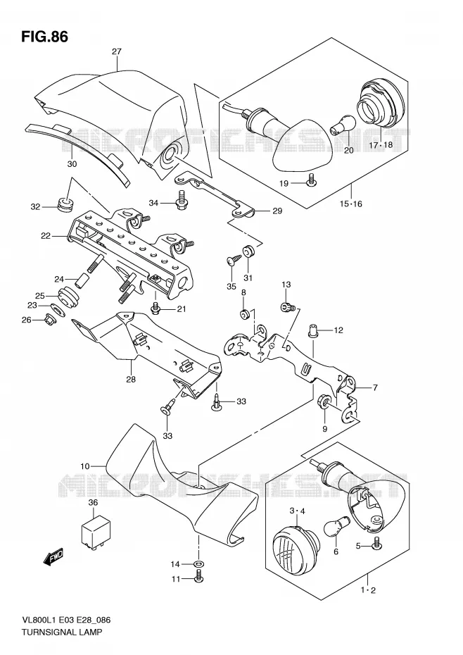 INDICATOREN (VL800TL1 E28) Suzuki MOTO 800 VOLUSIA 2011  VL800TL1(E3/E28)