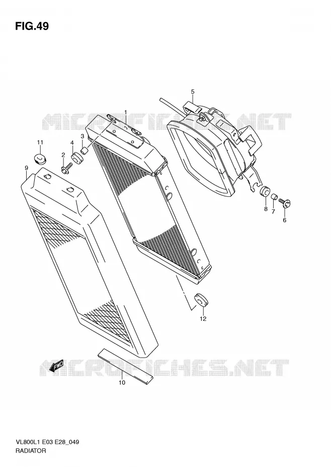 RADIATOR Suzuki MOTO 800 VOLUSIA 2011  VL800TL1(E3/E28)