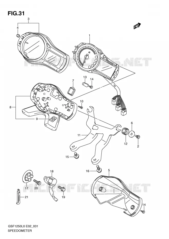 SNELHEIDSMETER (GSF1250L0) Suzuki MOTO 1250 BANDIT 2010  GSF1250AL0(E2)