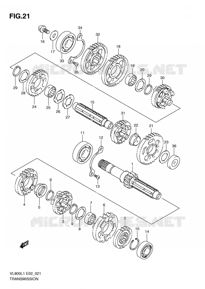 TRANSMISSION Suzuki MOTO 800 VOLUSIA 2011  VL800CUEL1(E2)