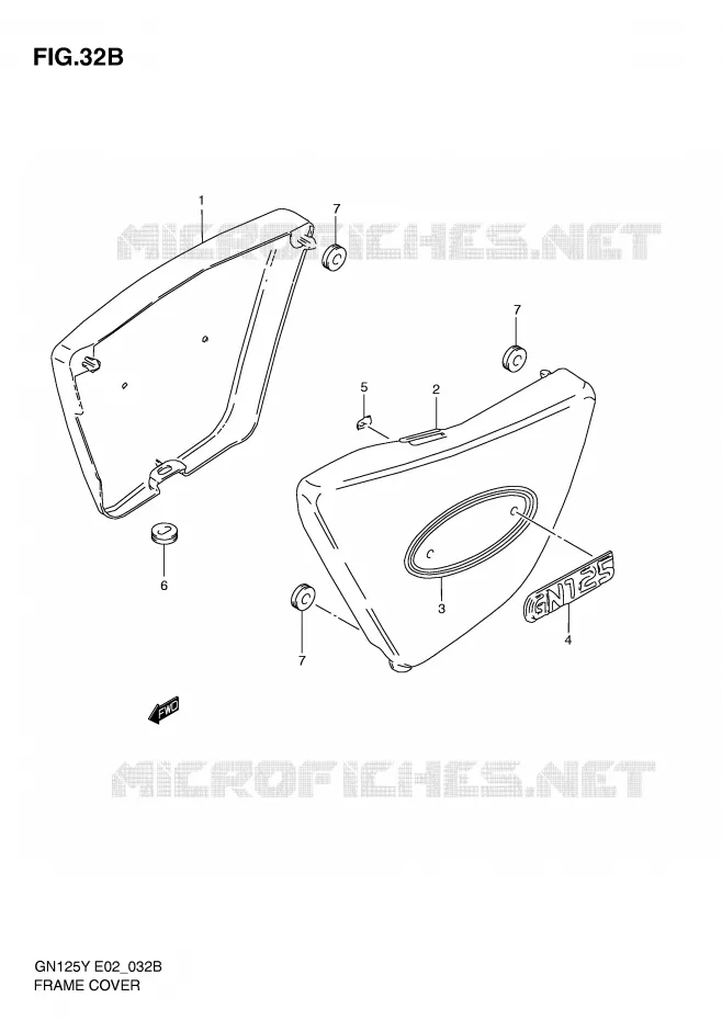 ACHTER KUIP  (MODELE K1) Suzuki MOTO 125 GN 2001  GN125K1(E4)