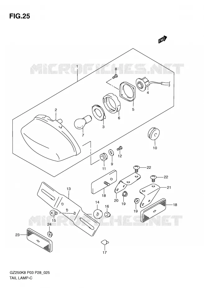 ACHTERLICHT Suzuki MOTO 250 MARAUDER 2010  GZ250L0(P3)