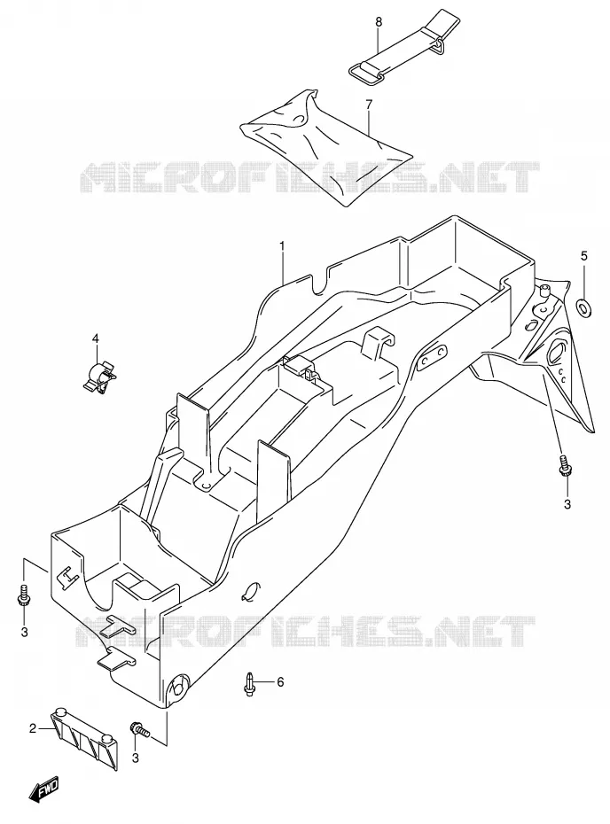 ACHTERSPATBORD Suzuki MOTO 750 GSX-R 2001  GSX-R750U2K1(E2)