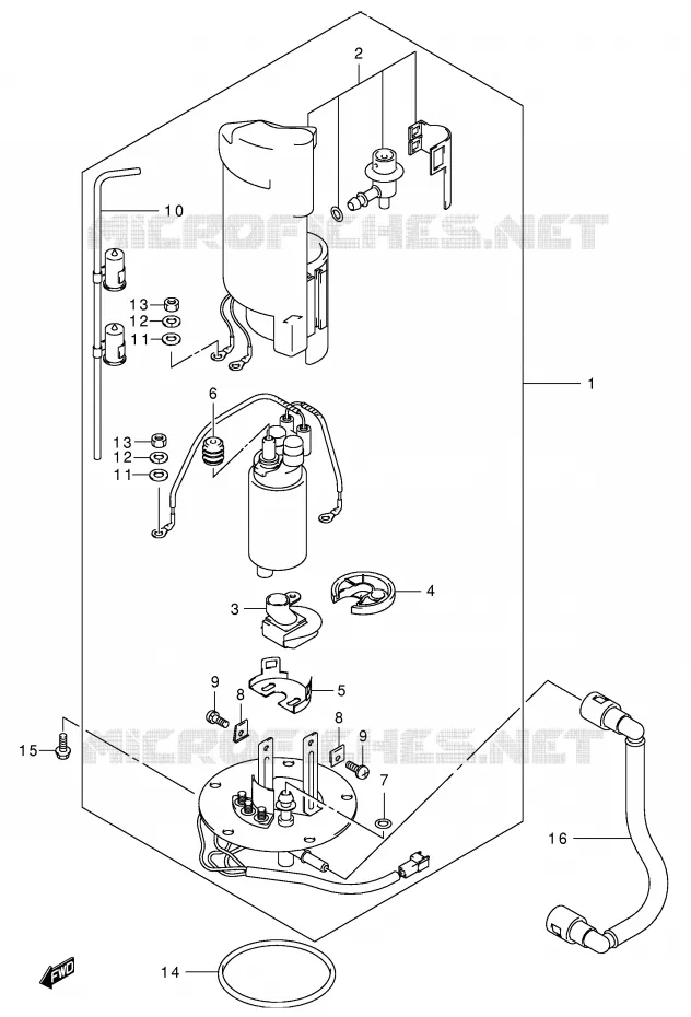 BENZINE POMP (MODELE Y/K1) Suzuki MOTO 750 GSX-R 2002  GSX-R750U2K2(E2)