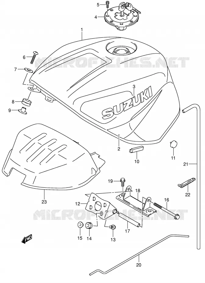BENZINETANK (MODELE K2) Suzuki MOTO 750 GSX-R 2003  GSX-R750U2K3(E2)