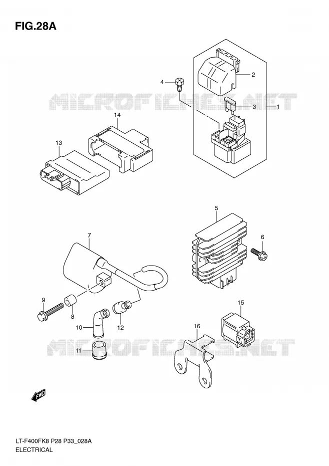 ELEKTRISCH (MODEL L0) Suzuki QUAD 400 KINGQUAD 2010  LT-F400FUL0(P28/P33)