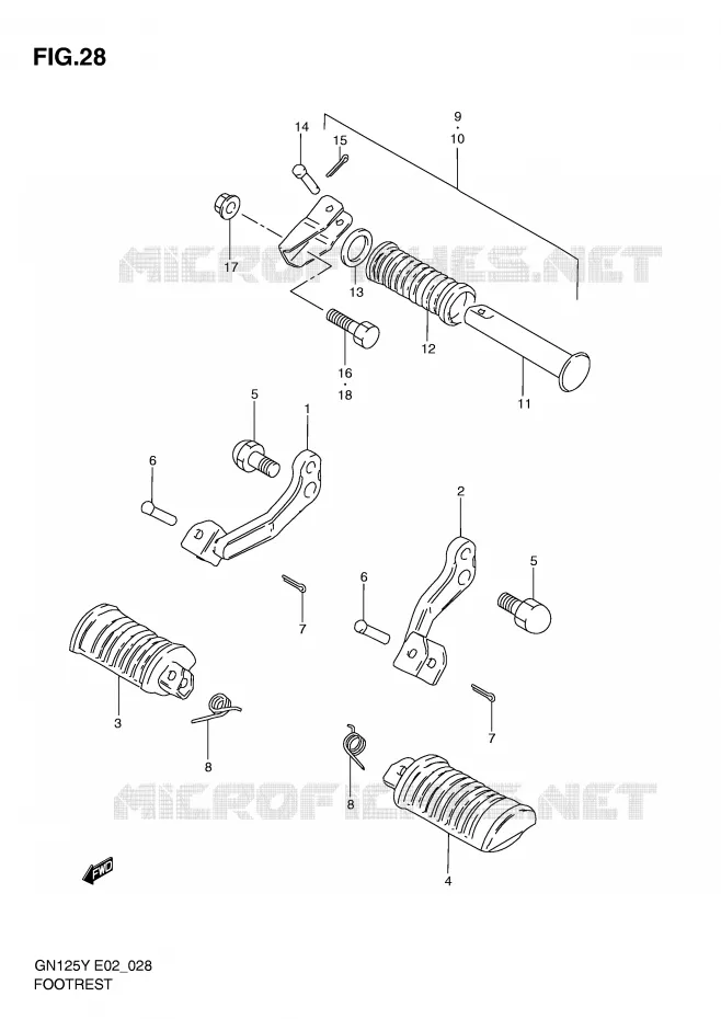 FOOTREST Suzuki MOTO 125 GN 1998  GN125EW(E2)