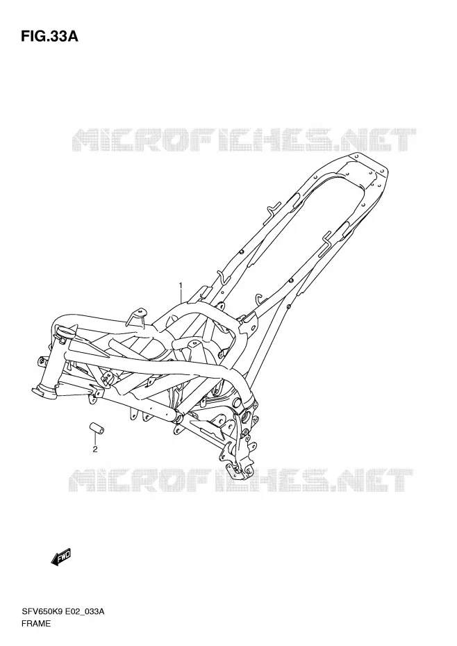 FRAME (MODEL L0) Suzuki MOTO 650 GLADIUS 2010  SFV650AL0(E2)