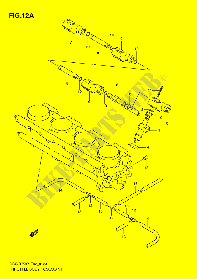 GASKLEPHUIS SLANG / JOINT (MODELE K1) voor Suzuki GSX-R 750 2000