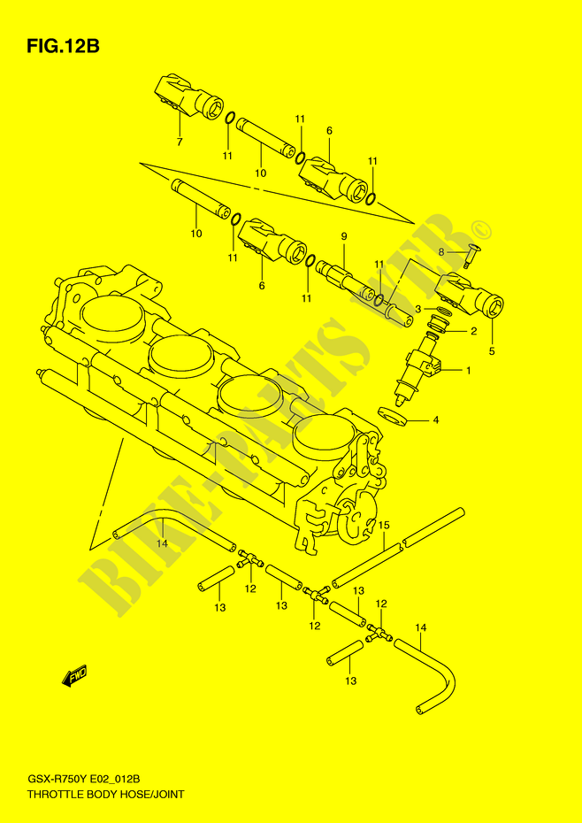GASKLEPHUIS SLANG / JOINT (MODELE K2/K3) voor Suzuki GSX-R 750 2000
