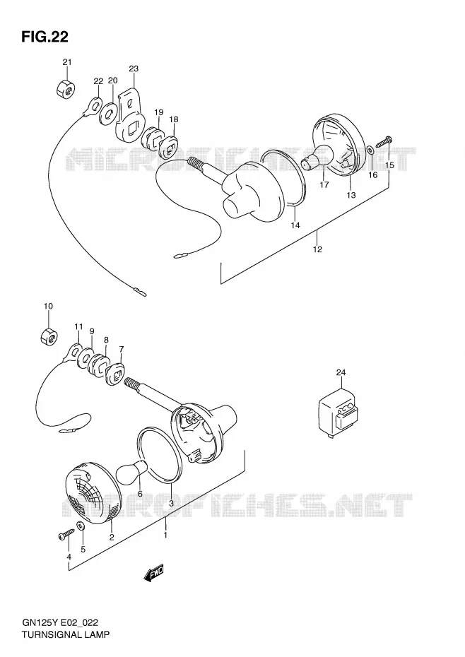 INDICATOREN (MODEL V/W/X E1,E2,E4,E18,E21,E22,E71,P9) Suzuki MOTO 125 GN 1999  GN125EX(E2)