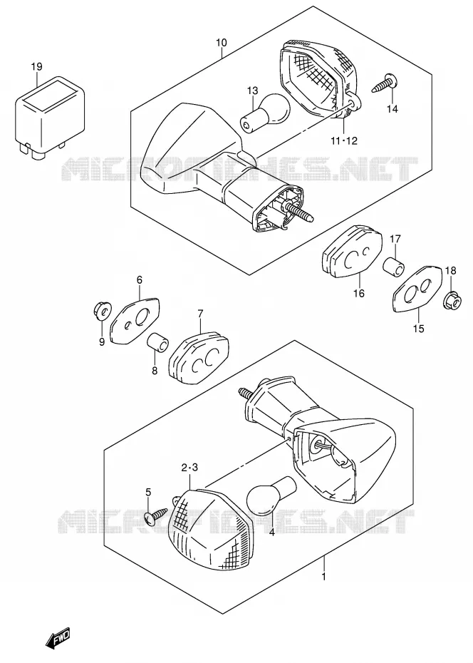 INDICATOREN (MODELE Y/K1) Suzuki MOTO 750 GSX-R 2002  GSX-R750U1K2(E2)