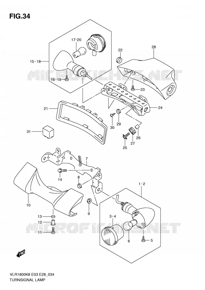 INDICATOREN Suzuki MOTO 1800 BOULEVARD 2010  VLR1800L0(E3/E28)