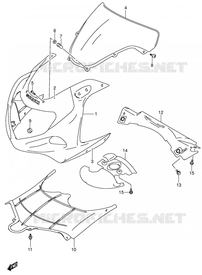 KUIP - ETIKETTEN (MODELE K1) Suzuki MOTO 750 GSX-R 2002  GSX-R750K2(E2)