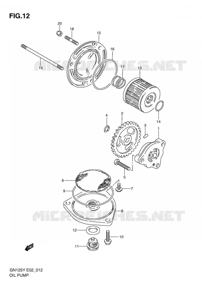 OLIEPOMP Suzuki MOTO 125 GN 1999  GN125UX(E2)