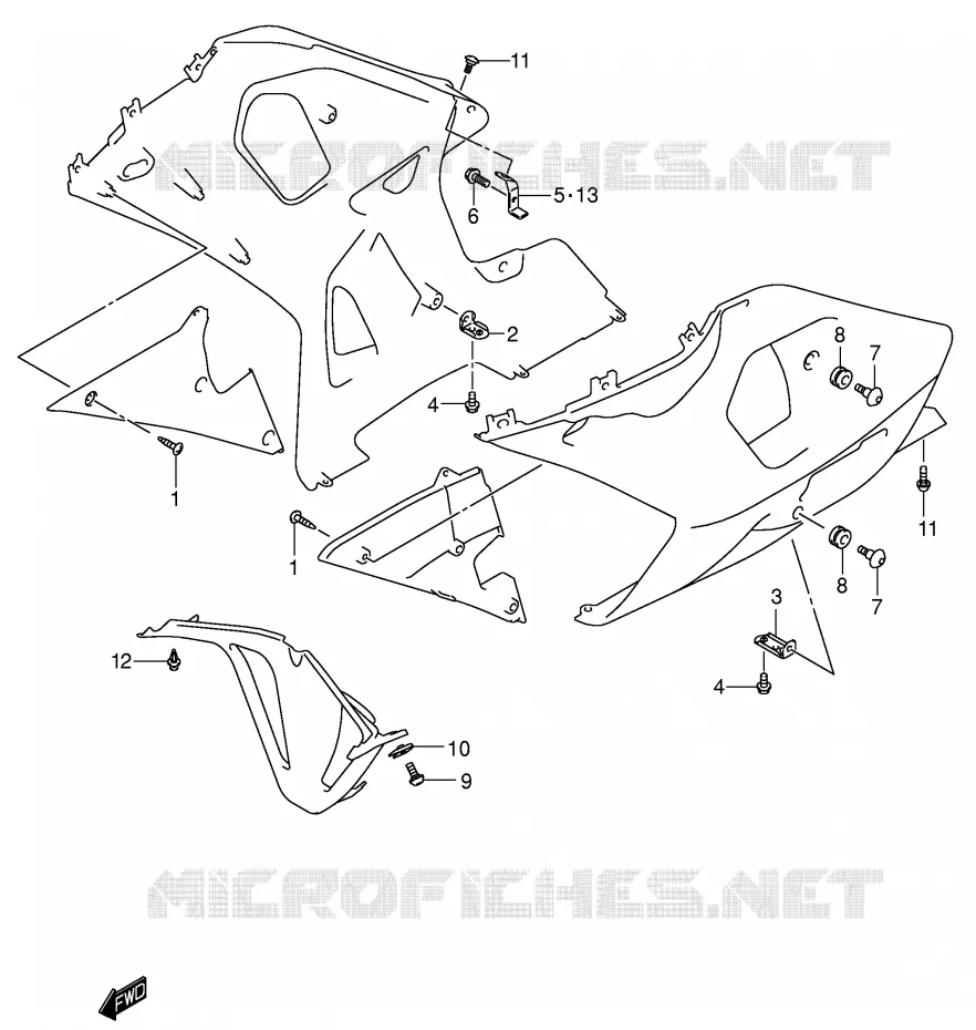 SIDE KUIP Suzuki MOTO 750 GSX-R 2001  GSX-R750U1K1(E2)