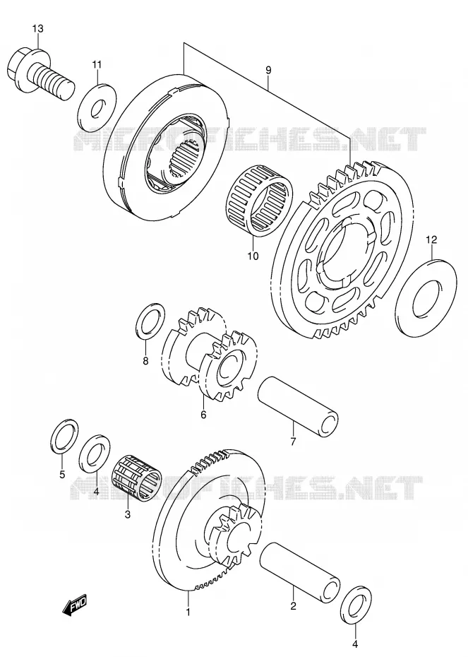 STARTMOTOR CLUTCH Suzuki MOTO 750 GSX-R 2001  GSX-R750U1K1(E2)
