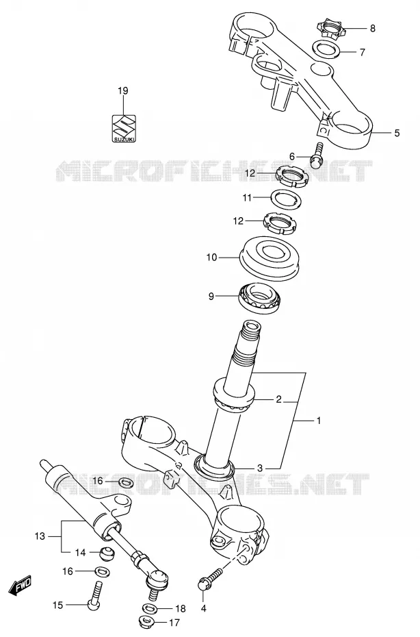 STUURKOLOM (E2/E54) Suzuki MOTO 750 GSX-R 2001  GSX-R750U2K1(E2)