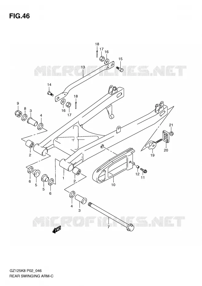 SWINGARM Suzuki MOTO 125 MARAUDER 2010  GZ125L0(P02)