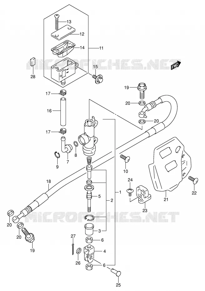 ACHTER HOOFDREMCILINDER Suzuki MOTO 400 DR-Z 2004  DR-Z400EK4(E3/E28)