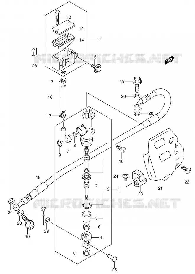 ACHTER HOOFDREMCILINDER Suzuki MOTO 400 DR-Z 2009  DR-Z400SK9(E3/E28)
