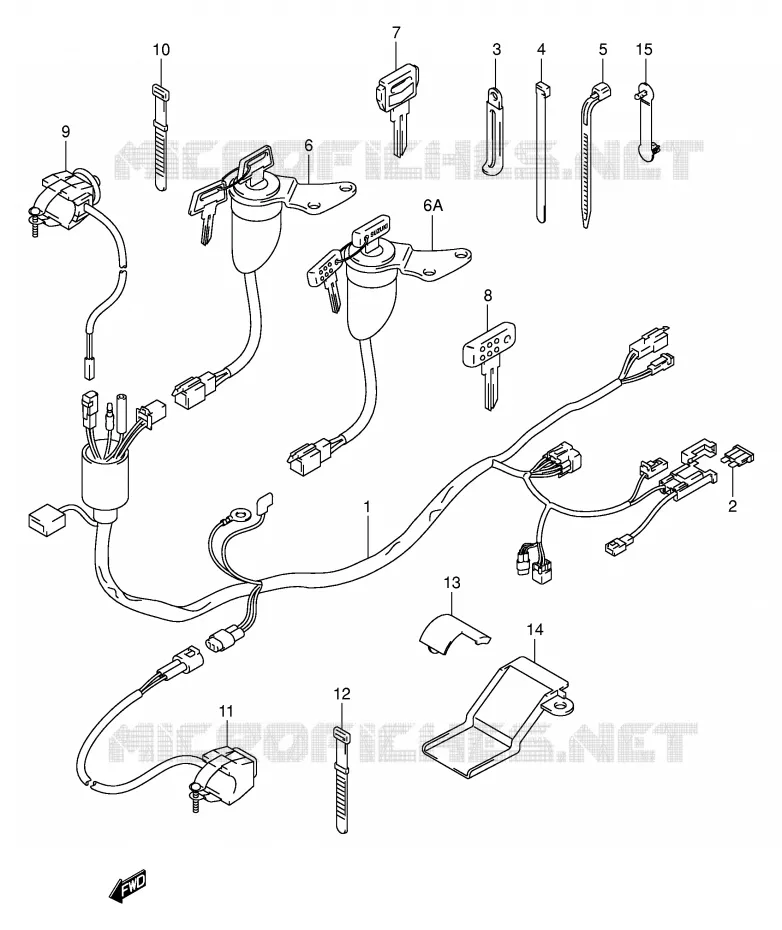 BEDRADING (DR-Z400EY/EK1/EK2/EK3/EK4) Suzuki MOTO 400 DR-Z 2000  DR-Z400Y(E3/E28)