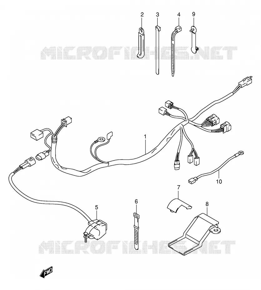 BEDRADING (DR-Z400Y/K1/K2/K3/K4) Suzuki MOTO 400 DR-Z 2002  DR-Z400K2(E3/E28)