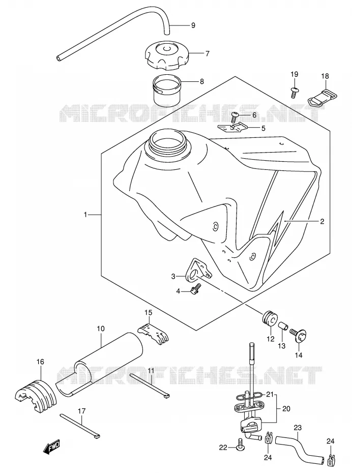 BENZINETANK (MODELE K3) Suzuki MOTO 400 DR-Z 2002  DR-Z400EK2(E3/E28)