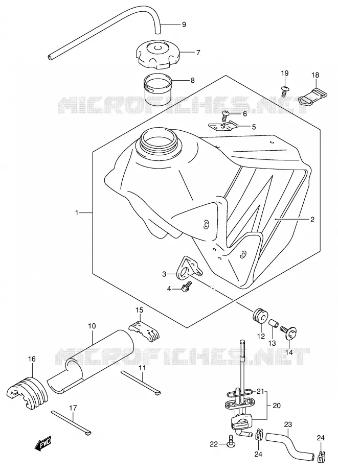BENZINETANK (MODELE K4) Suzuki MOTO 400 DR-Z 2000  DR-Z400EY(E3/E28)