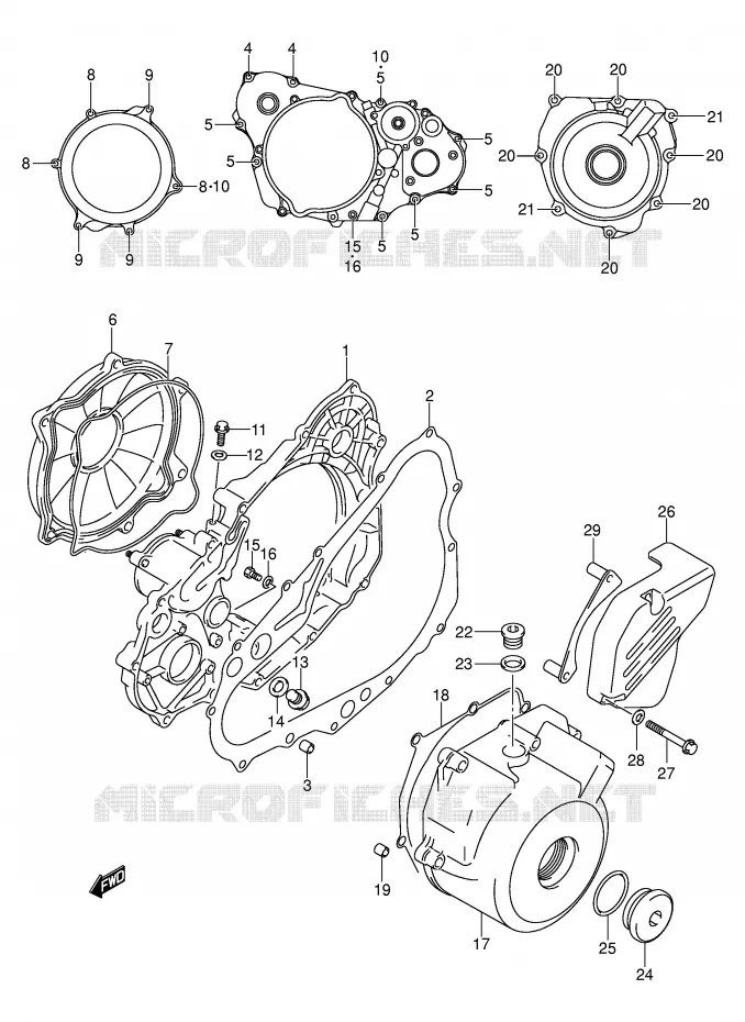 CASING (DR-Z4OOY/K1/K2/K3/K4) Suzuki MOTO 400 DR-Z 2001  DR-Z400K1(E3/E28)