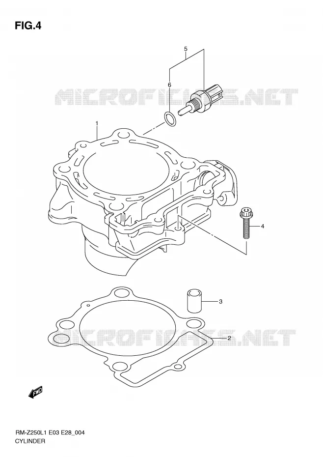 CILINDER Suzuki MOTO 250 RM-Z 2011  RM-Z250L1(E3/E28)