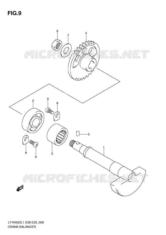 CRANK BALANCER (LT-R450ZL1 E28) Suzuki QUAD 450 QUADRACER 2011  LT-R450L1(E28/E33)