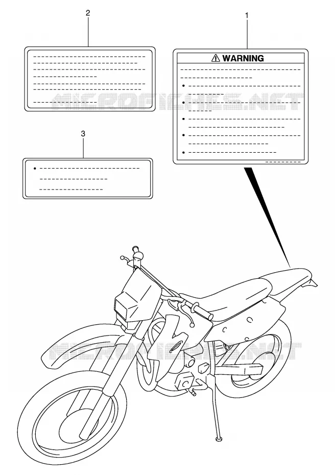 ETIKET (MODEL Y/K1/K2/K3) Suzuki MOTO 400 DR-Z 2002  DR-Z400K2(E3/E28)