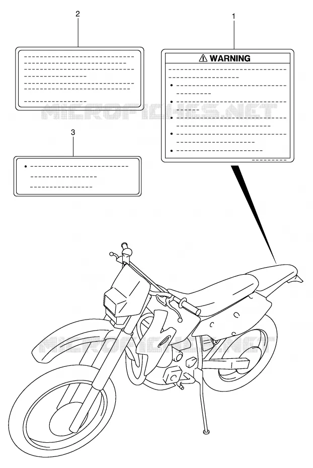 ETIKET (MODELE K4) Suzuki MOTO 400 DR-Z 2000  DR-Z400EY(E3/E28)