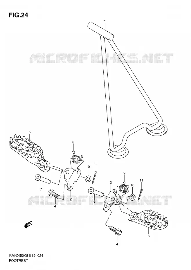 FOOTREST (RM-Z450K8/K9/L0) Suzuki MOTO 450 RM-Z 2011  RM-Z450L1(E19)