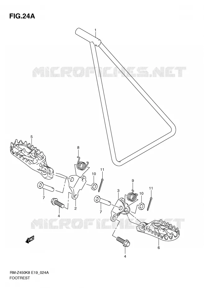 FOOTREST (RM-Z450L1) Suzuki MOTO 450 RM-Z 2010  RM-Z450L0(E19)