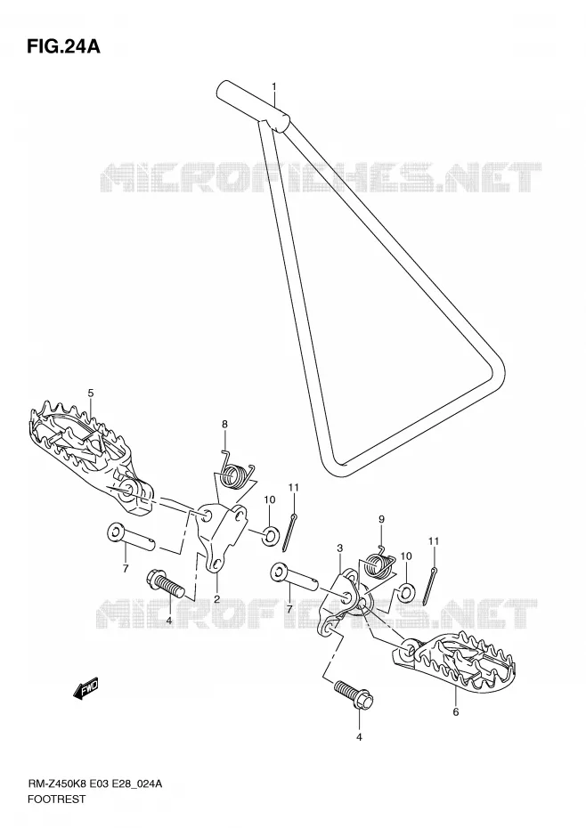 FOOTREST (RM-Z450L1) Suzuki MOTO 450 RM-Z 2011  RM-Z450L1(E3/E28)