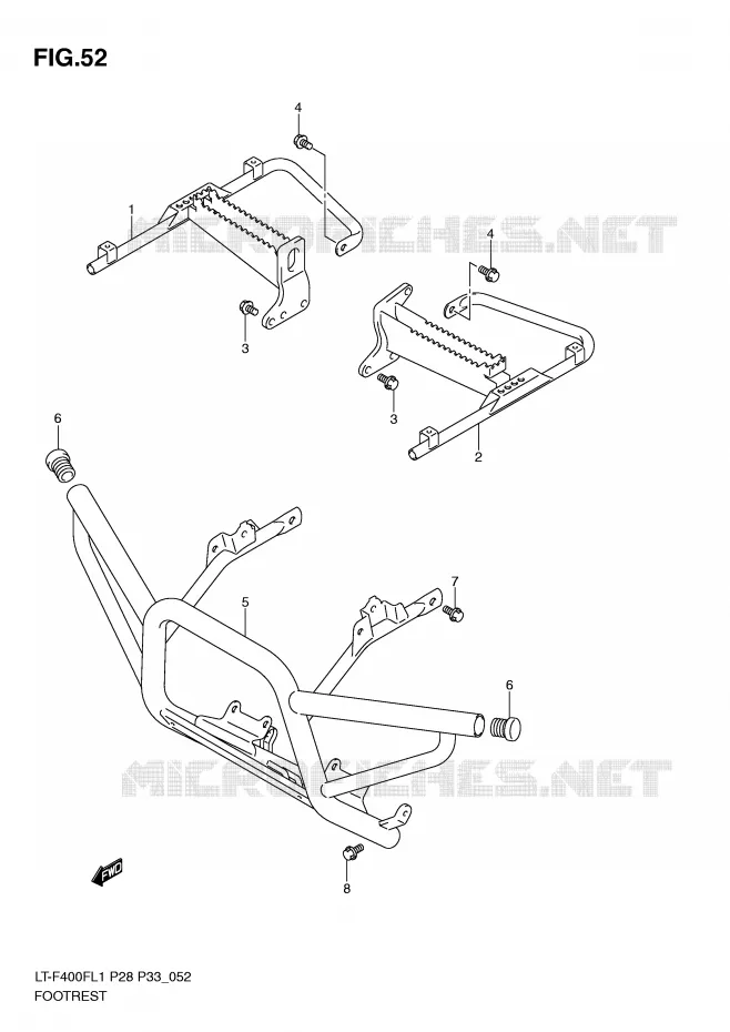 FOOTREST Suzuki QUAD 400 KINGQUAD 2011  LT-F400FL1(P28/P33)