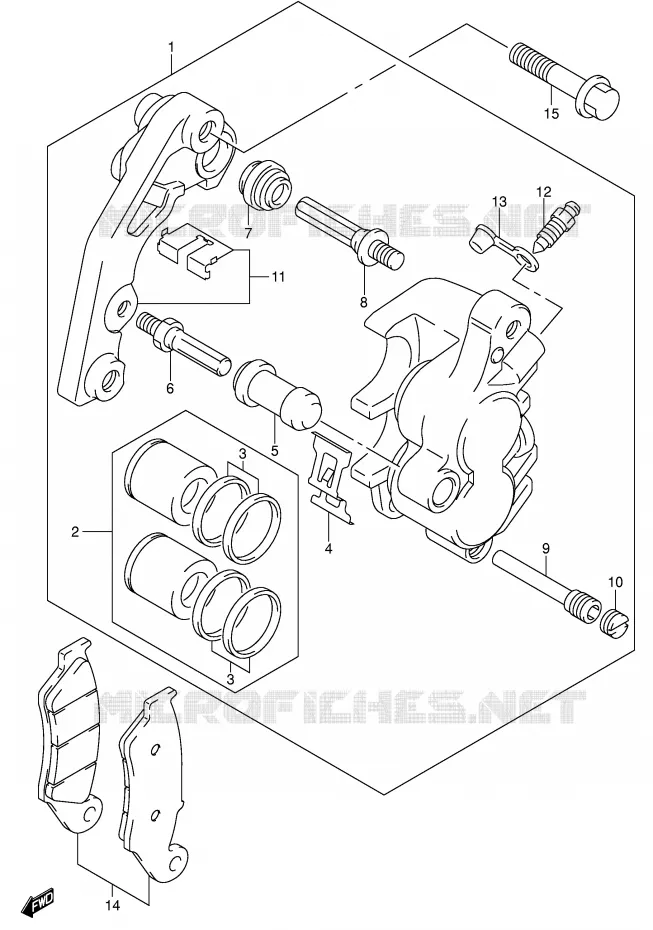 FRONT CALIPER Suzuki MOTO 400 DR-Z 2005  DR-Z400SK5(E3/E28)