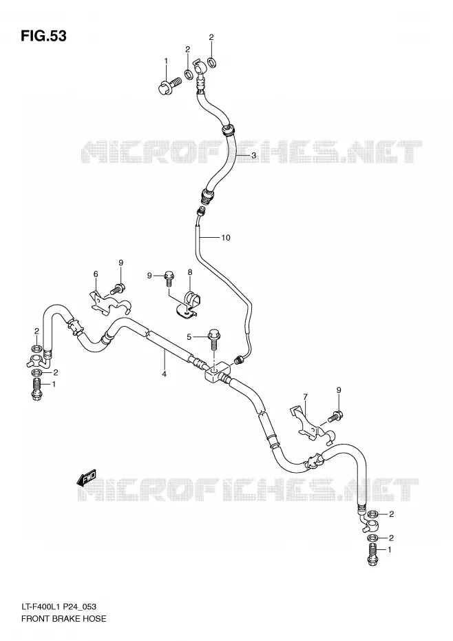 FRONT REMSLANG Suzuki QUAD 400 KINGQUAD 2011  LT-F400L1(P24)