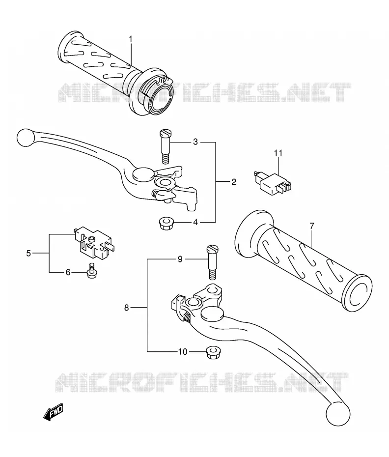 HANDGRIPS - LEVERS Suzuki MOTO 1300 HAYABUSA 2002  GSX1300RK2(E2)