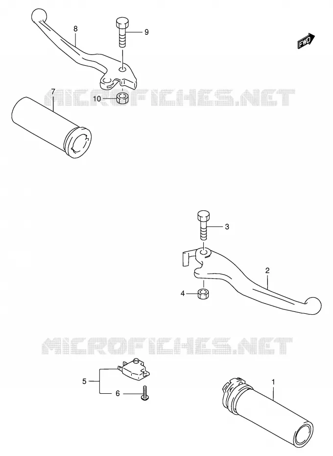 HANDGRIPS - LEVERS Suzuki MOTO 600 INTRUDER 1997  VS600GLV(E2)