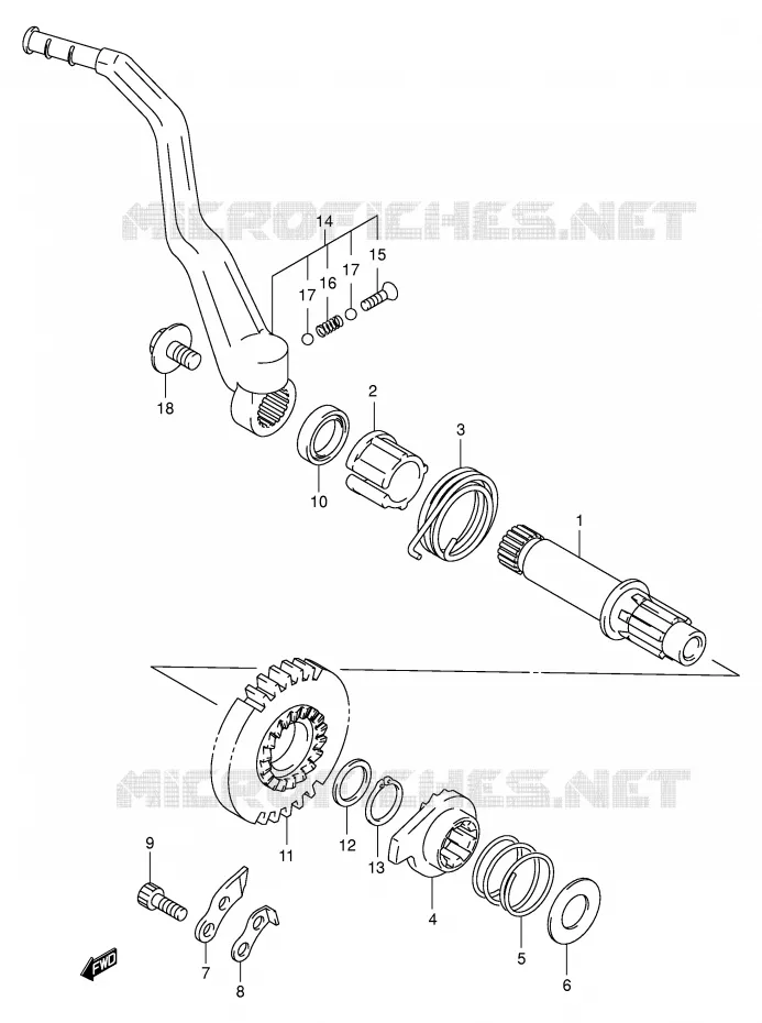 KICKSTARTER  (DR-Z400Y/K1/K2/K3/K4) Suzuki MOTO 400 DR-Z 2000  DR-Z400EY(E3/E28)
