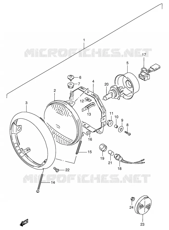 KOPLAMP (MODELE S) Suzuki MOTO 600 INTRUDER 1995  VS600GLUS(E2)