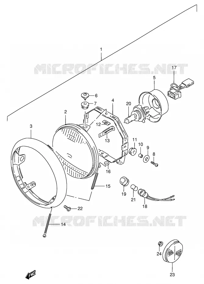 KOPLAMP (MODELE T/V) Suzuki MOTO 600 INTRUDER 1996  VS600GLFT(E2)