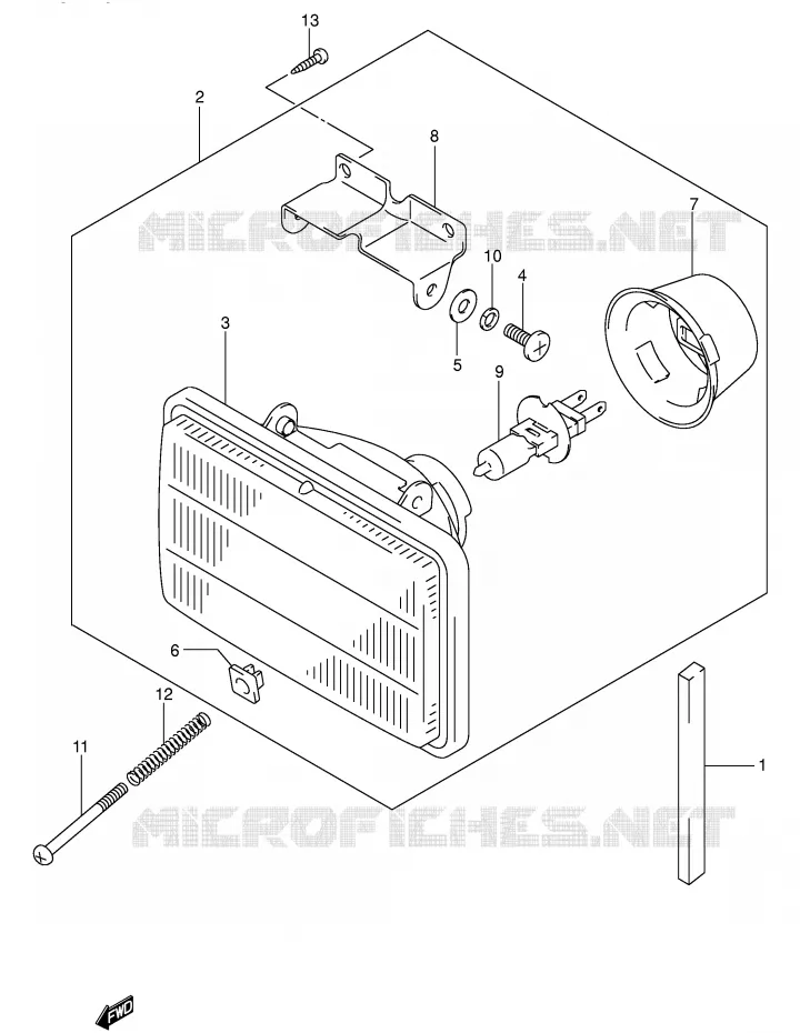 KOPLAMP (MODELE Y/K1) Suzuki MOTO 400 DR-Z 2004  DR-Z400EK4(E3/E28)